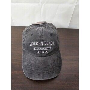 Holden Beach NC USA Hat Black Distressed Cap Sunkiss Kap Collection NWT